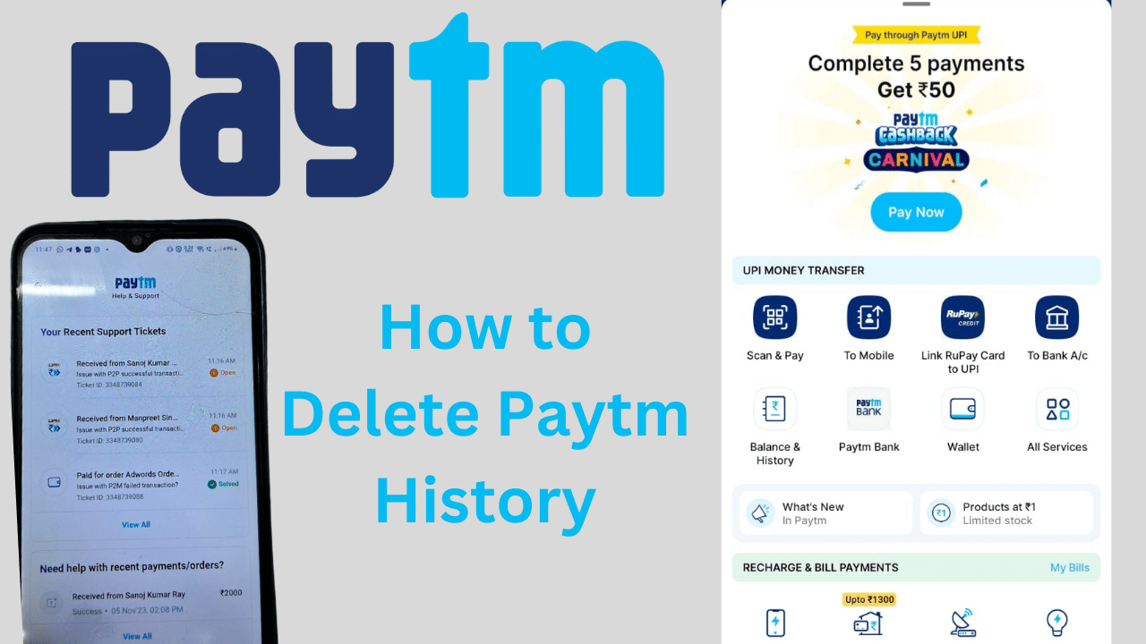 How to Delete Paytm Payment History