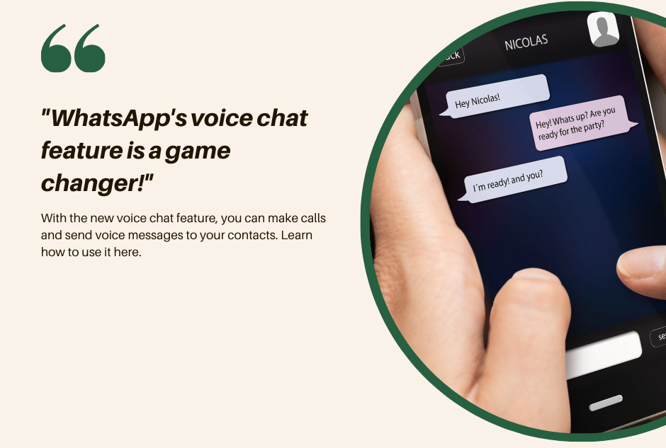 WhatsApps voice chat feature is a game changer