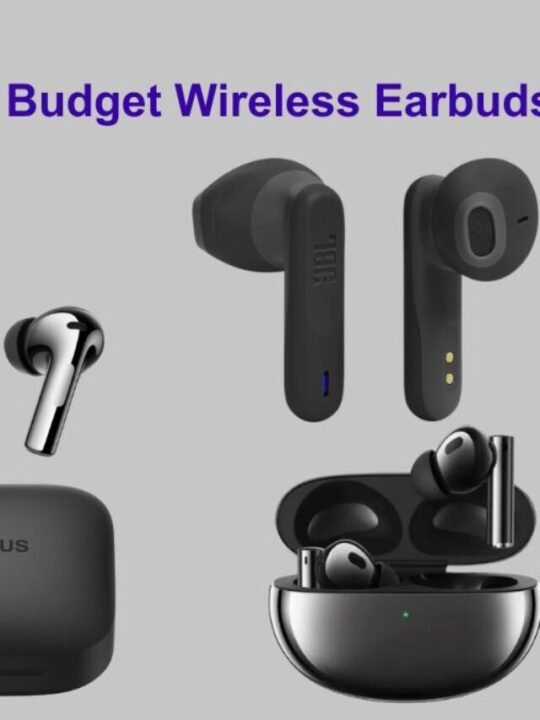 a group of wireless earbuds